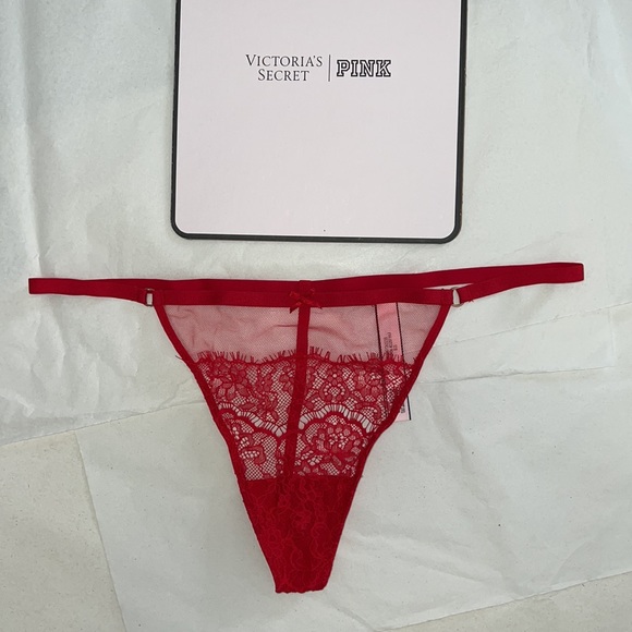 (L) Victoria's Secret Mesh & Lace VString (THONG) Panty - Picture 1 of 11